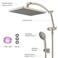 Hibbent Rain Shower Head Combo with Adjustable Arc Shower Extension Arm - Square - iShowerhead.comShower Heads