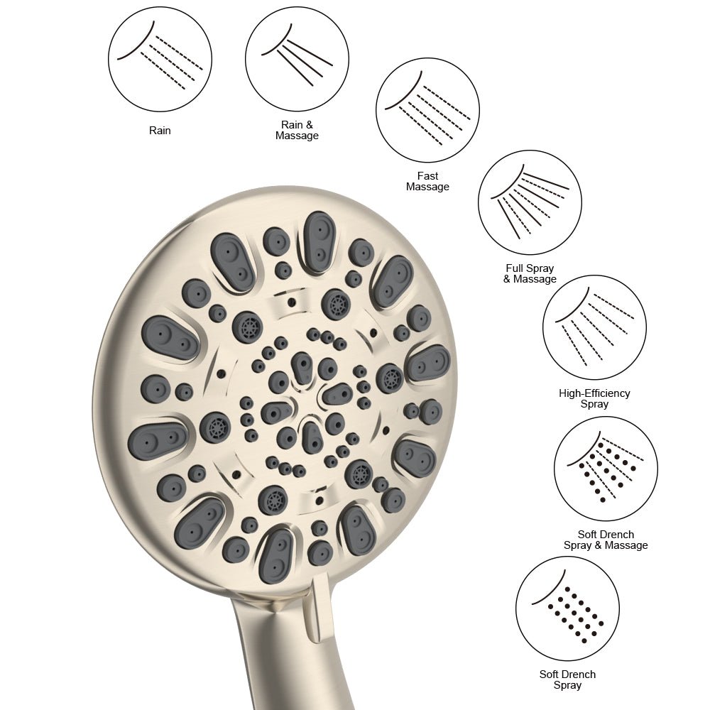 Hibbent Rain Shower Set Rainfall Shower Head with Handheld Shower Head -  Square